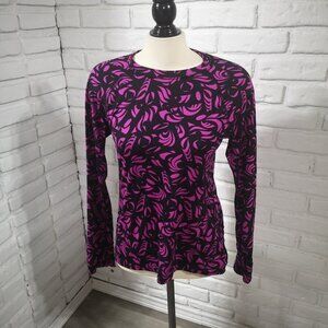 T-Max (Marks Work Warehouse) Ladies Size Medium Pink & Black Long Sleeves Top